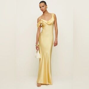Reformation Ronda Silk Dress, Butter Yellow [NWT]